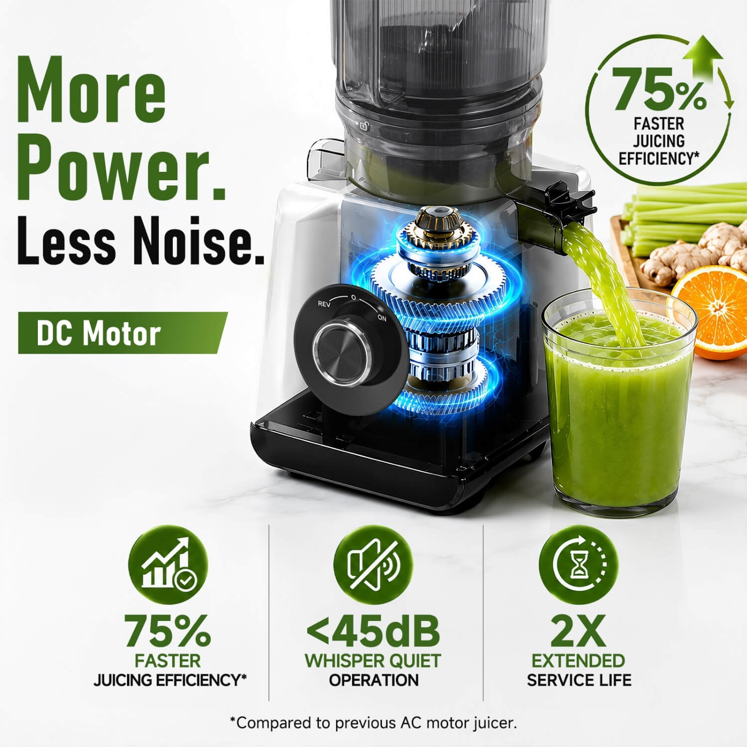 Aobosi storcator slow juicer presare la rece 6,6 inch