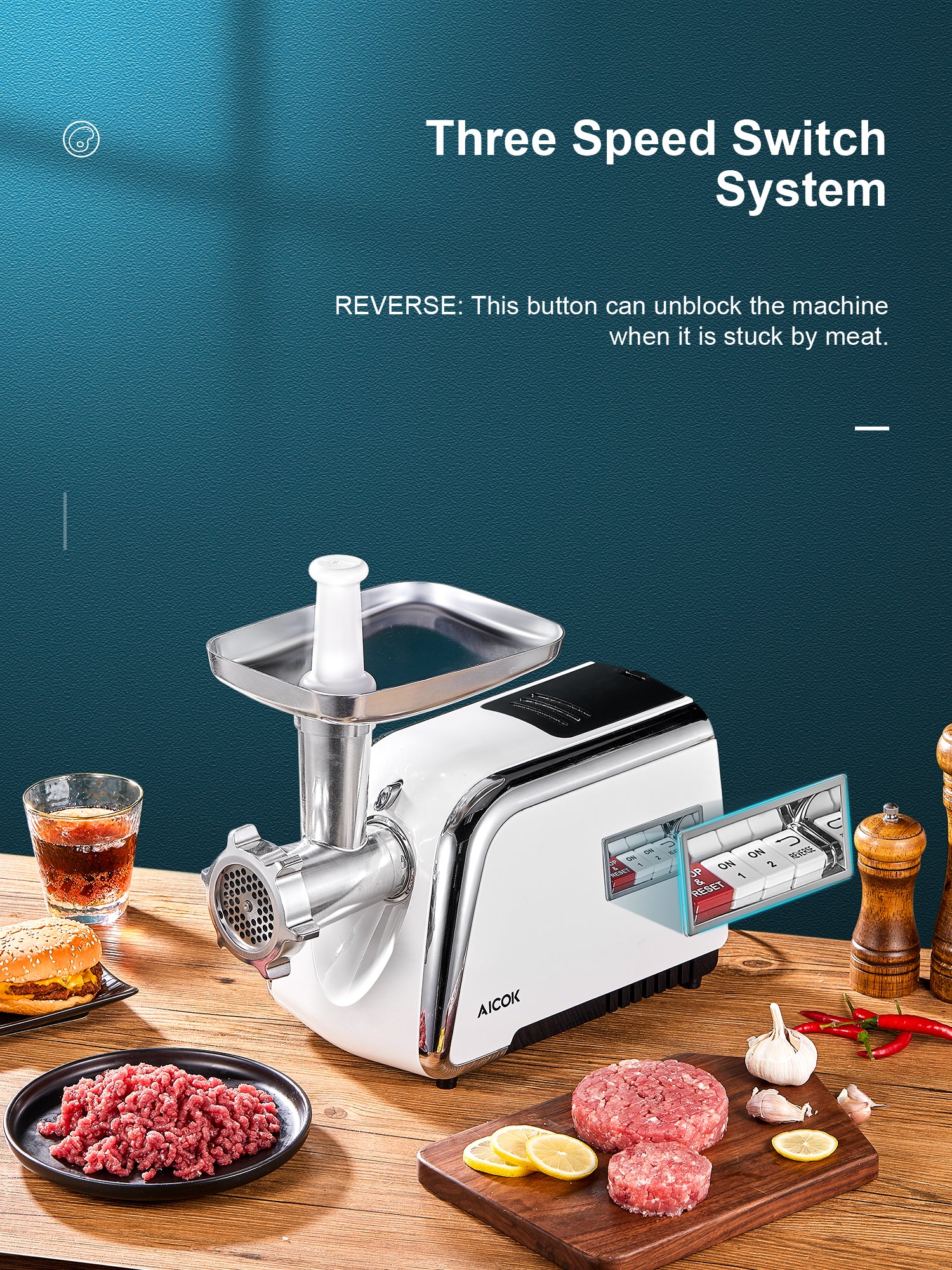 Aicok MG3250R masina de tocat carne electrica 2500W