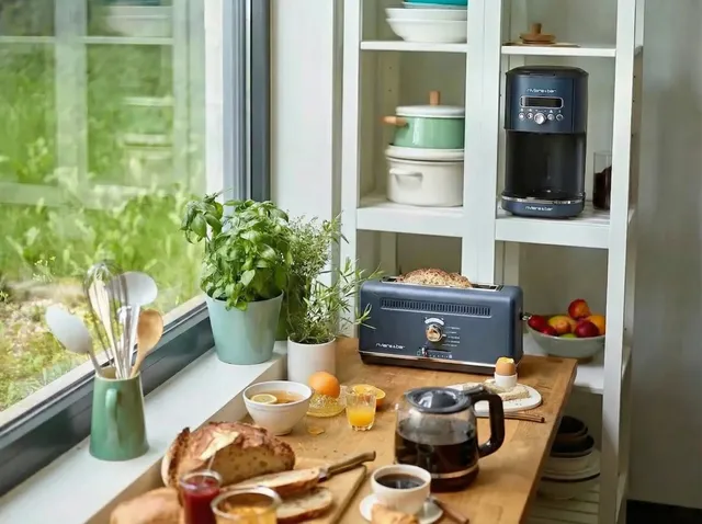 Riviera & Bar Duo cafetiera filtru prajitor paine grey blue