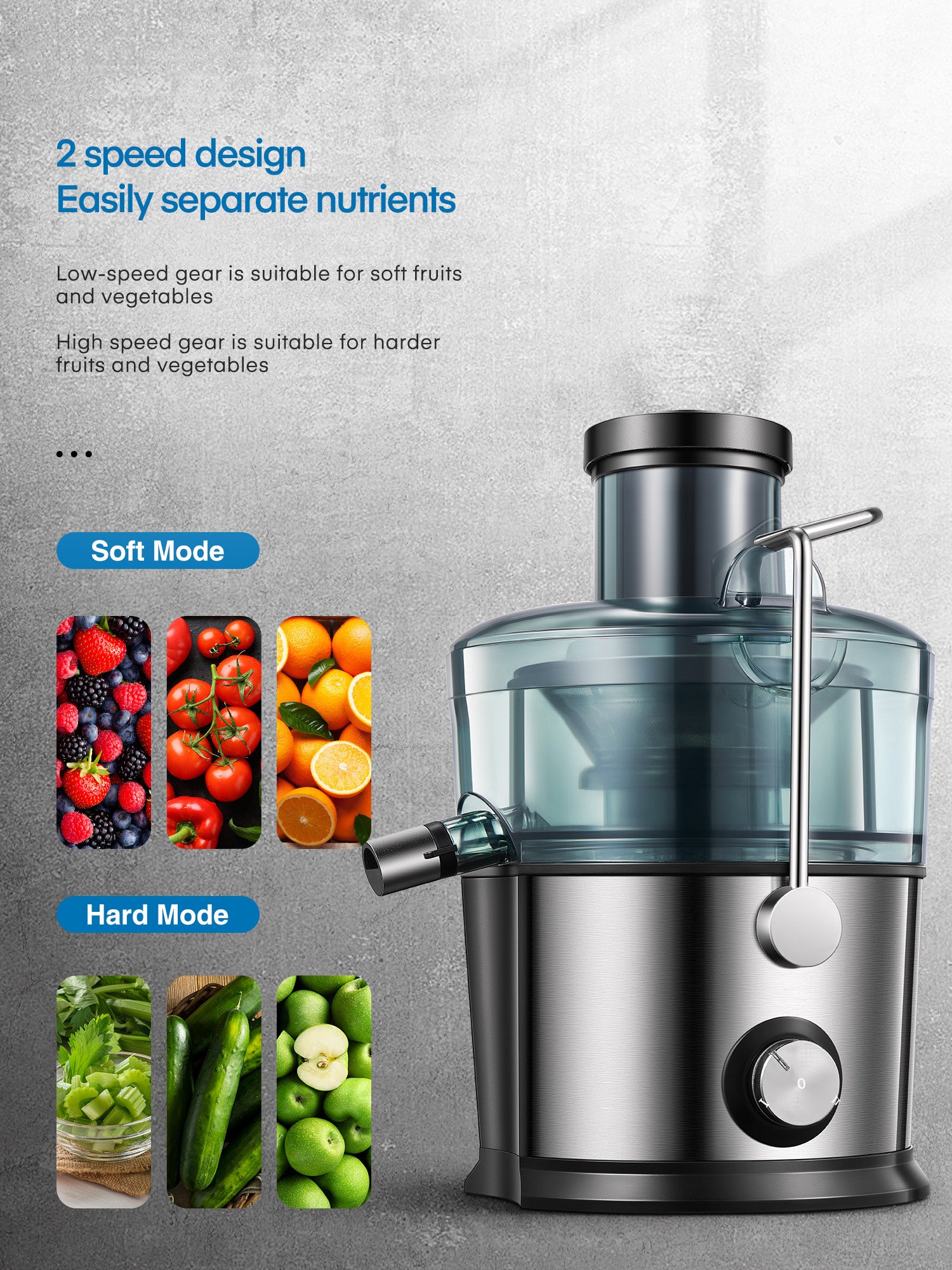 Aicook J122 storcator fructe argintiu 800W 1L
