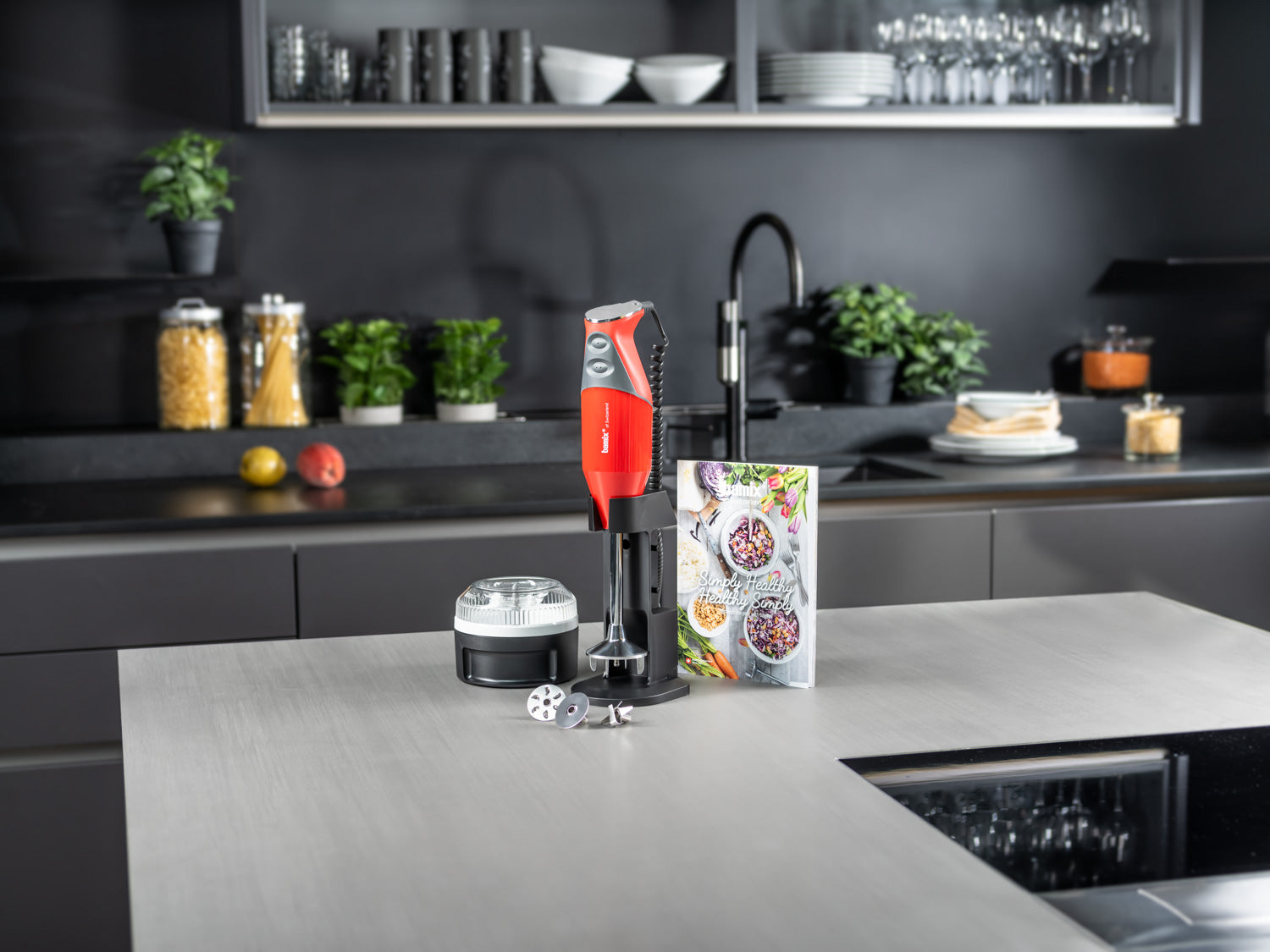 Bamix Simply Healthy blender vertical 200W alb inox