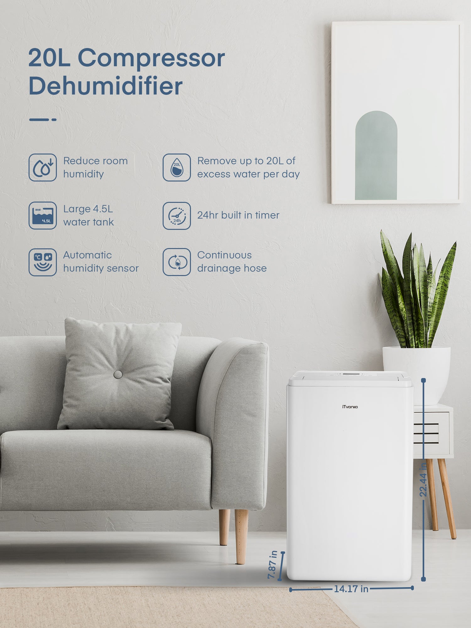 ITvanila 20LEB dezumidificator 20L/zi 4,5L