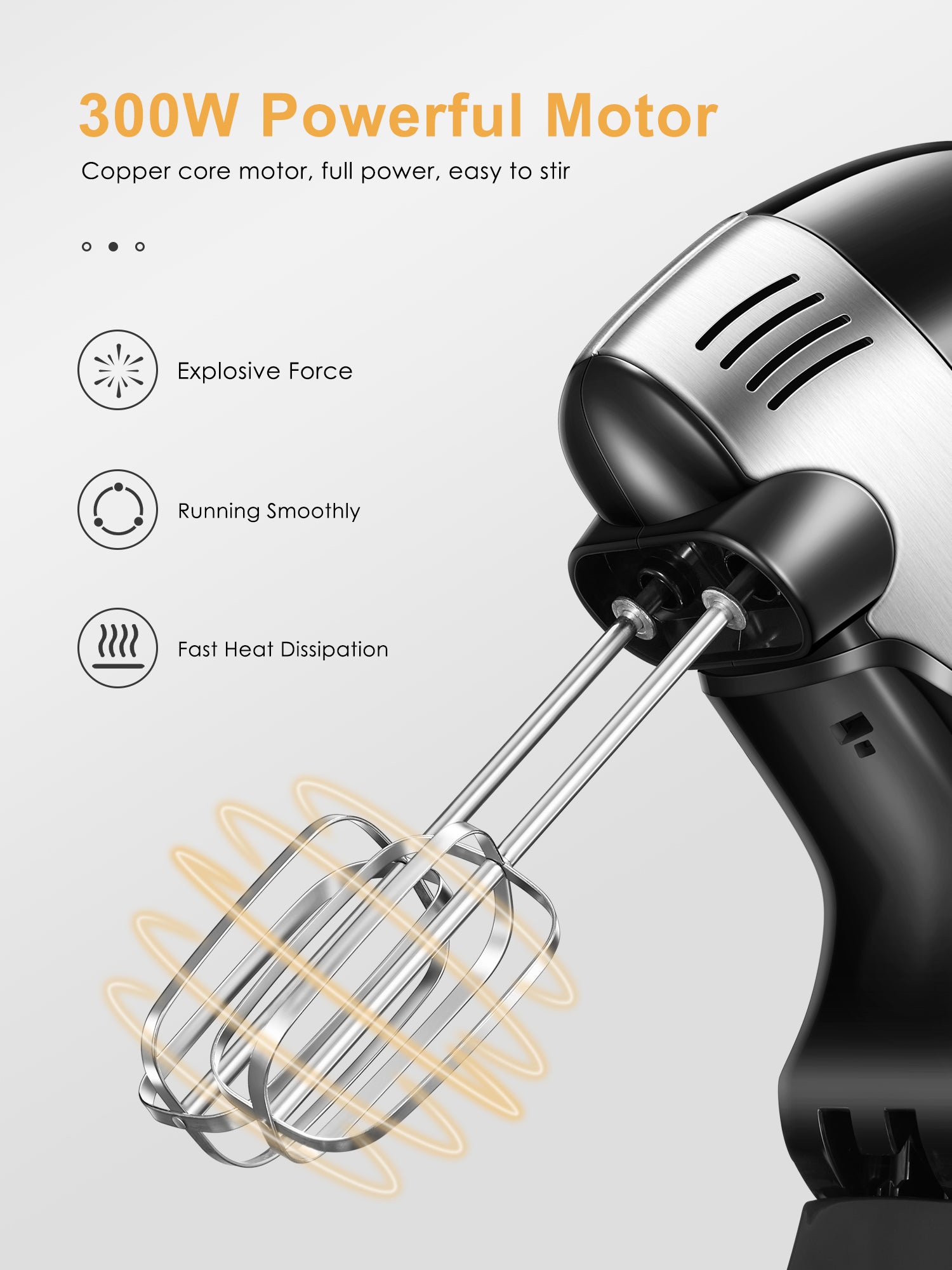 Aicook mixer stativ 2 în 1 bol 3,5 L 300 W inox