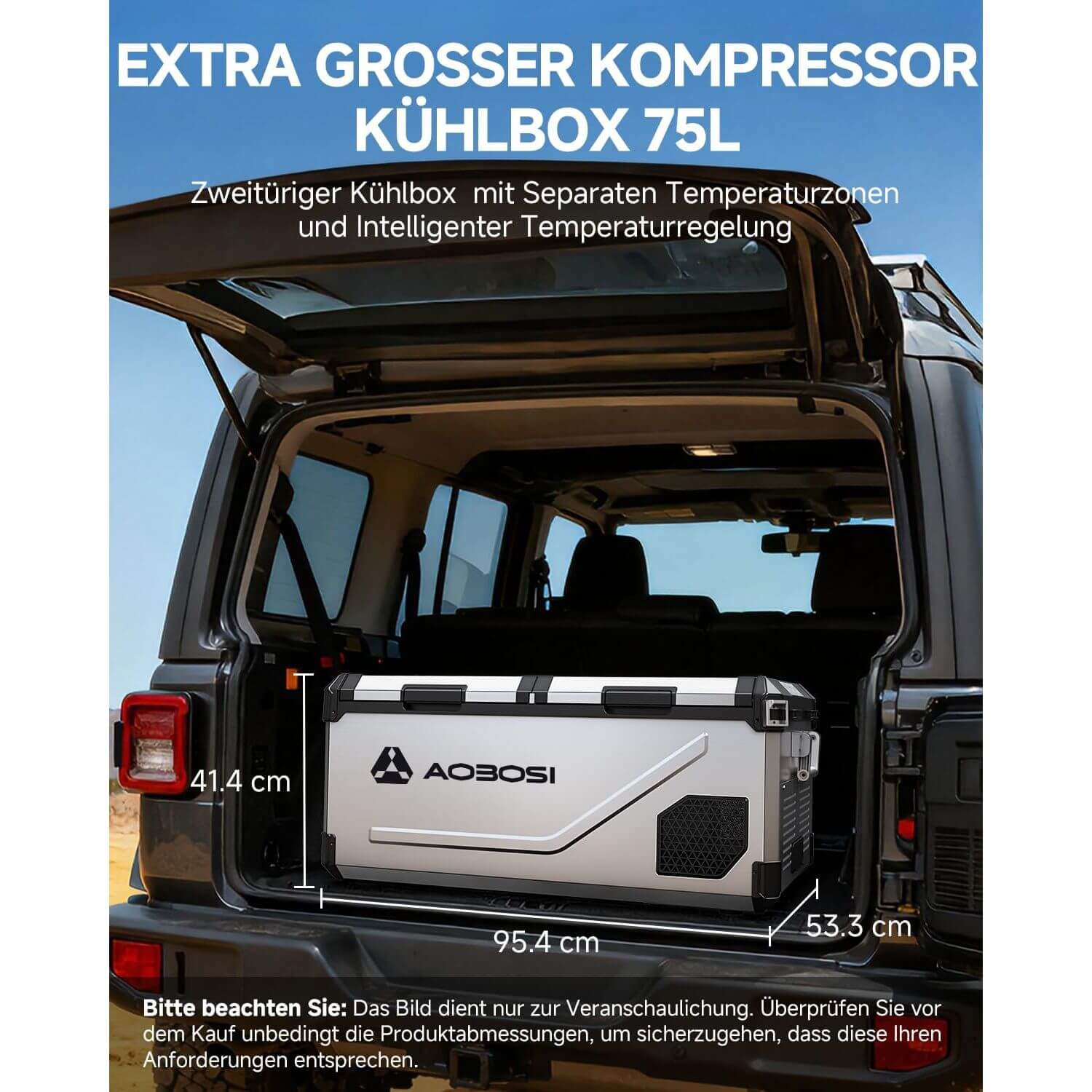 Aobosi lada frigorifica 75L dual zone inox -20C