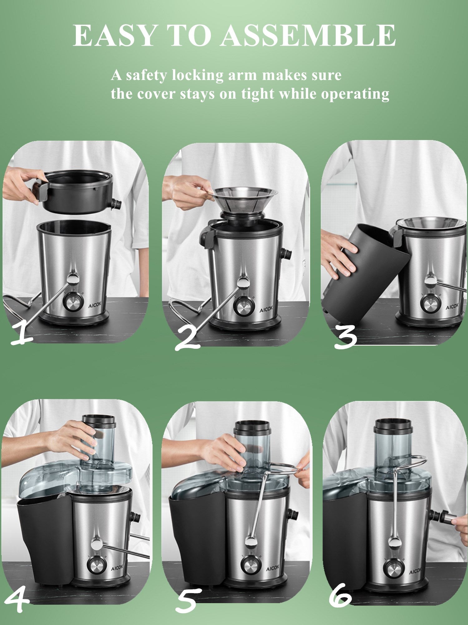 Aicok Storcator centrifugal 800W gura 7.6cm 2 viteze