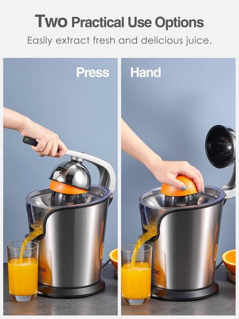 Aicok storcator citrice electric inox 160W 2 conuri