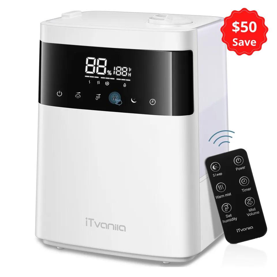 Aicook Umidificator 5.5L cald-rece top fill alb