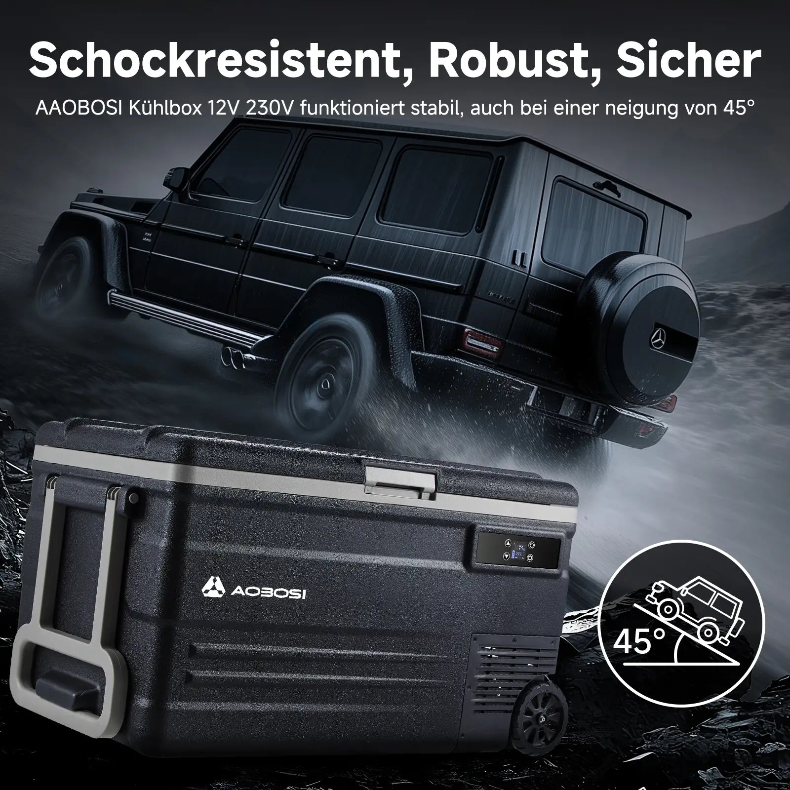 Aobosi 75L lada frigorifica auto compresor WiFi -20°C