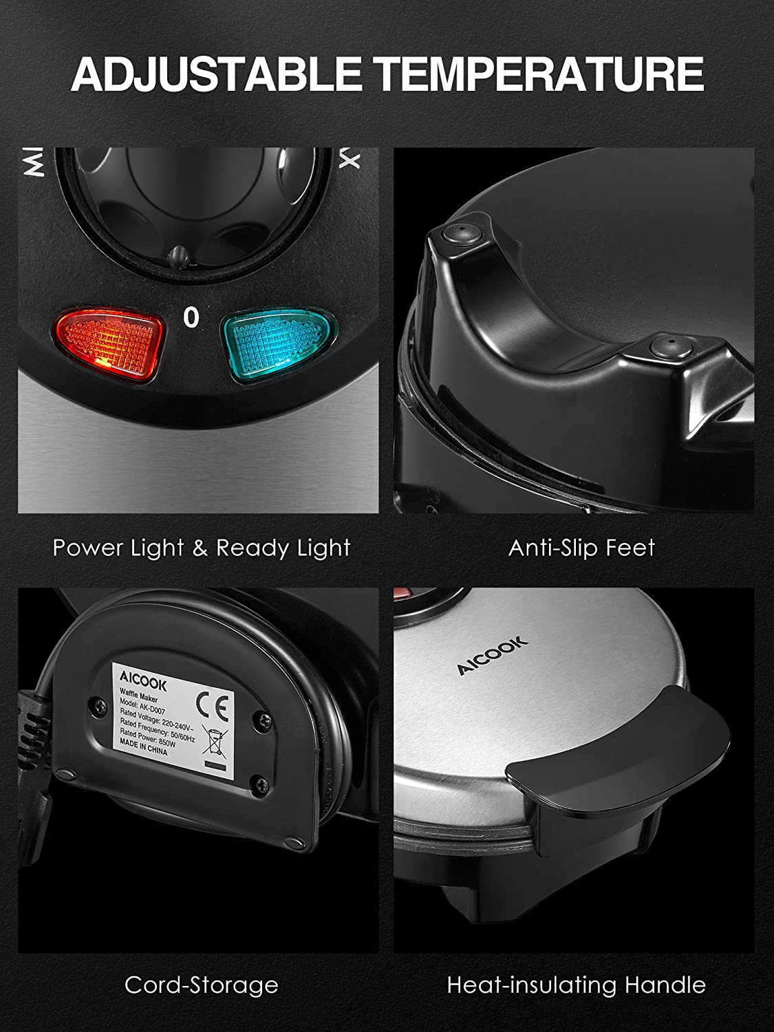 Kealive aparat gofre belgiene 850W negru