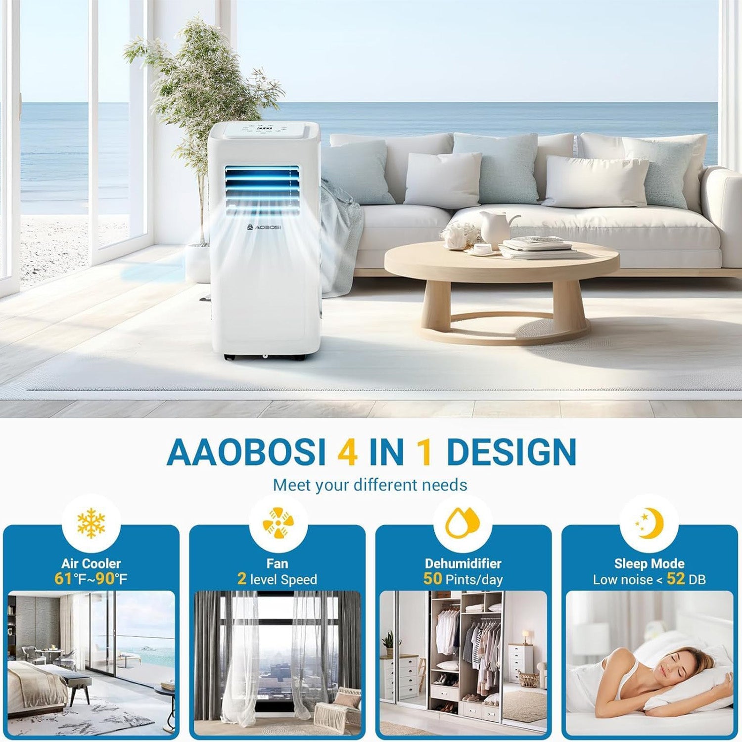 Aobosi Aer Condiționat Portabil 10000 BTU WiFi