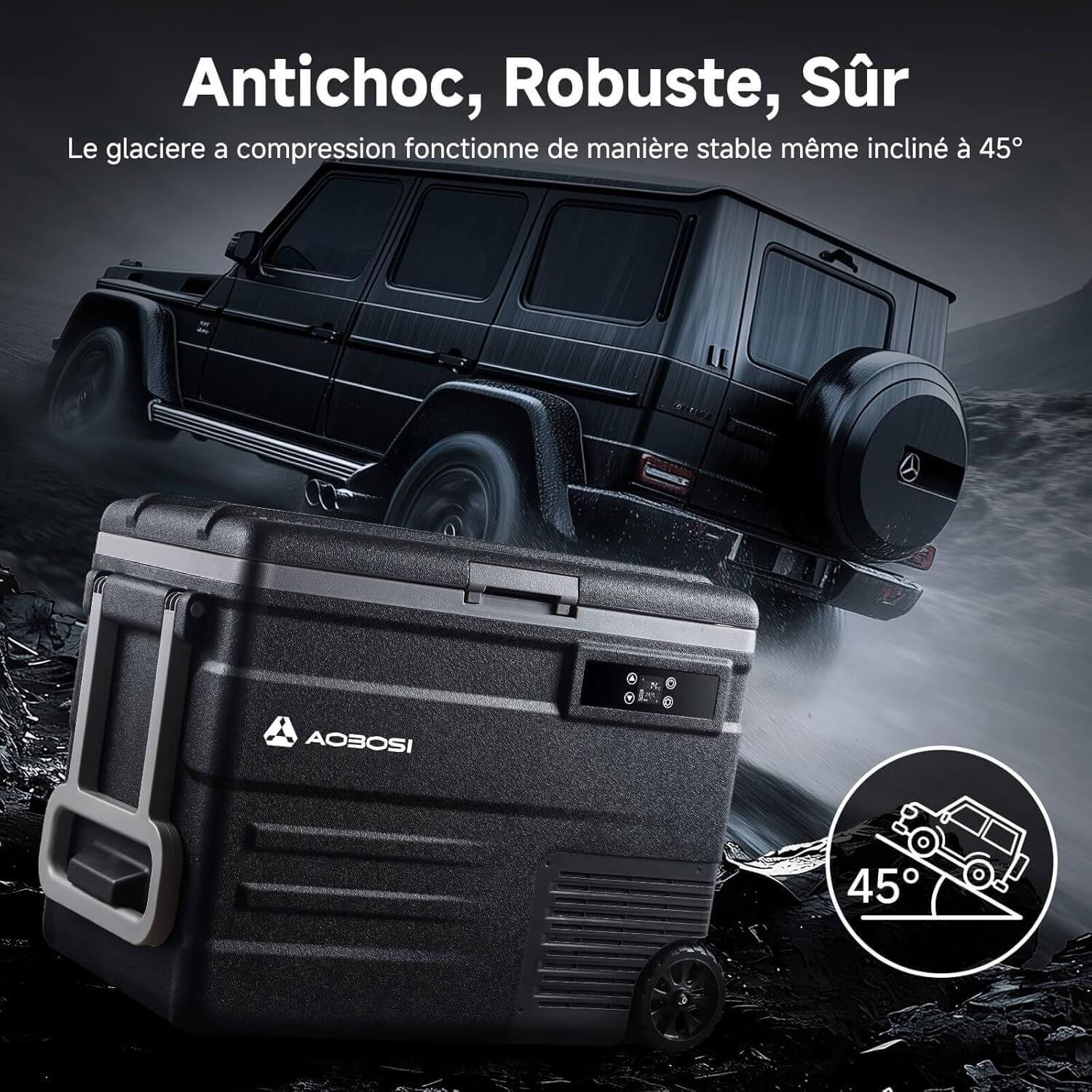 Aobosi 55L lada frigorifica auto compresor WiFi -20°C