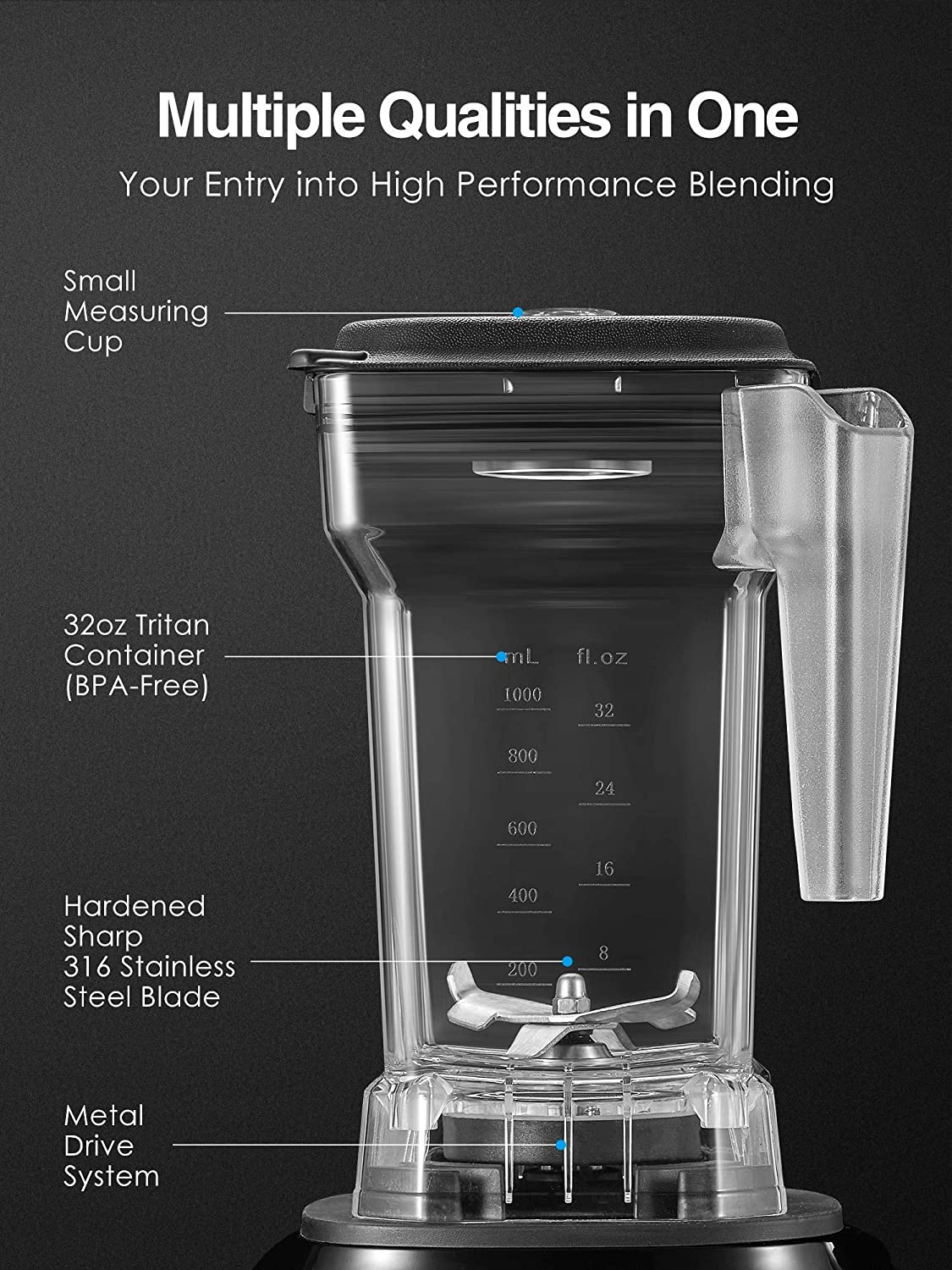 Kealive 11-Speed Control blender smoothie negru 11 viteze