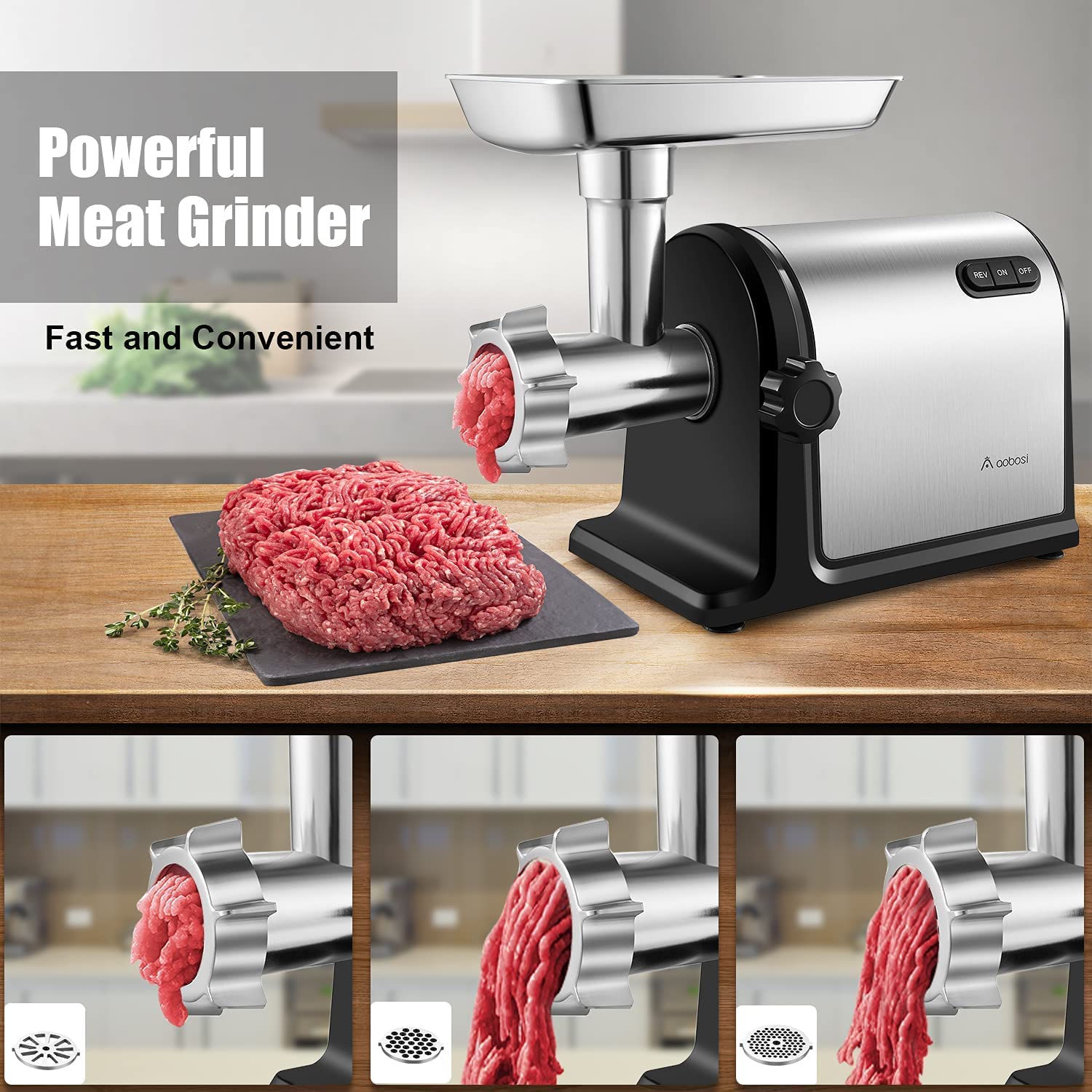 Aobosi Pro-Series masina de tocat carne 3000W