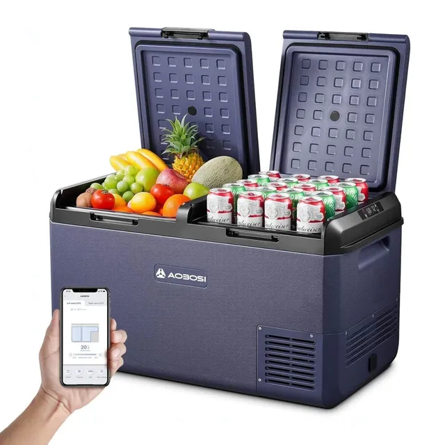 Aobosi frigider auto portabil 75L dual-zone -20C cu aplicatie