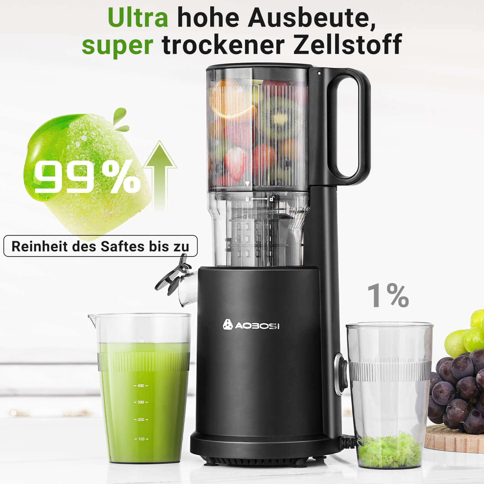 Aobosi Storctor presare la rece 200W tub extra-lat