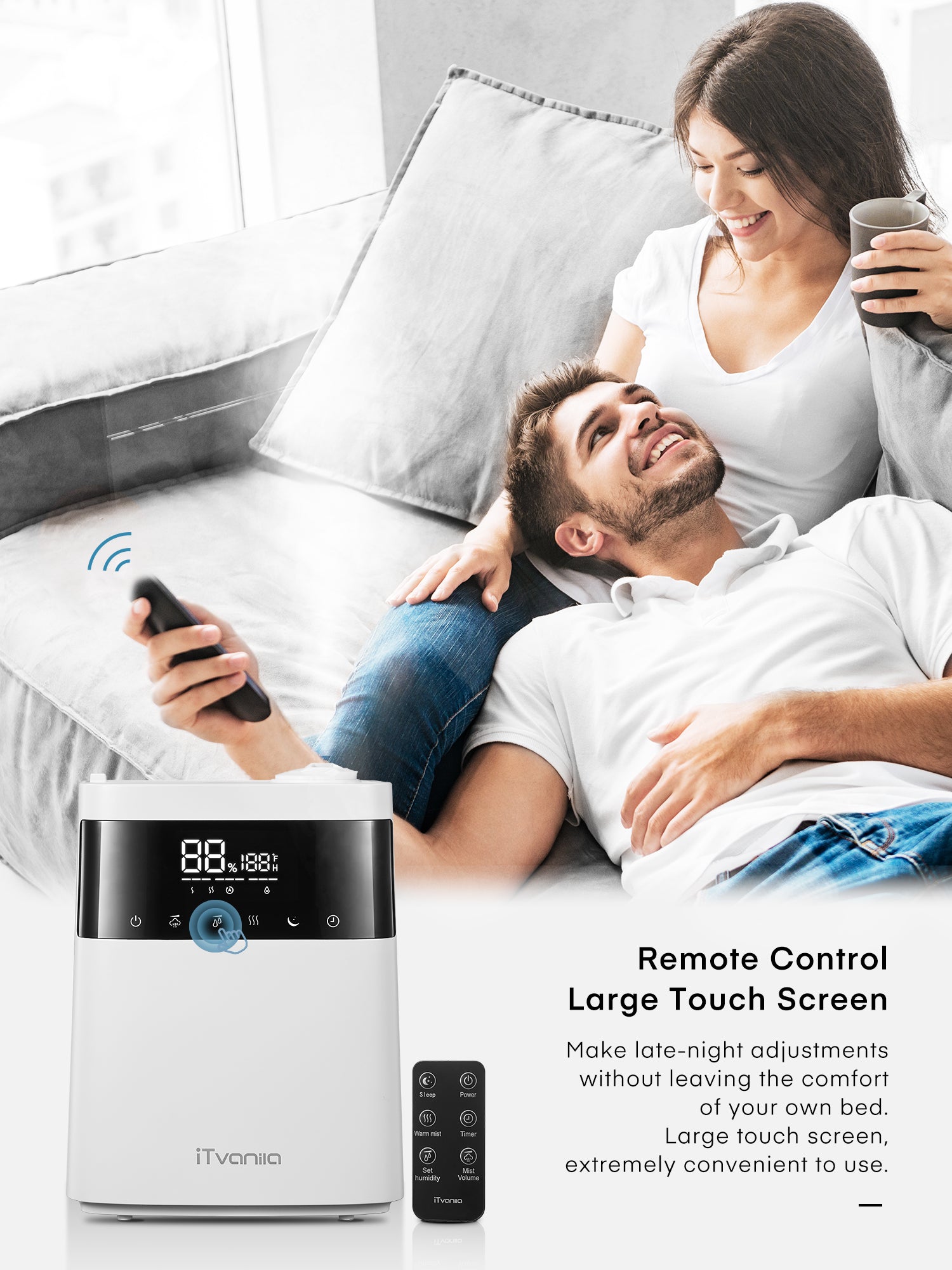 Aicook Umidificator 5.5L cald-rece top fill alb