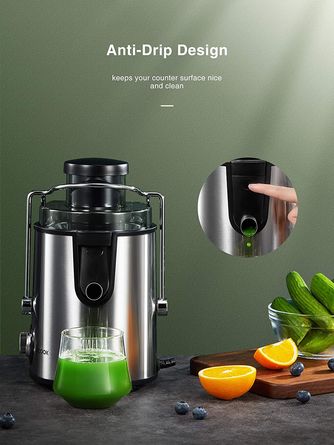 Aicook Juicer storcator centrifugal 2 viteze anti-picurare