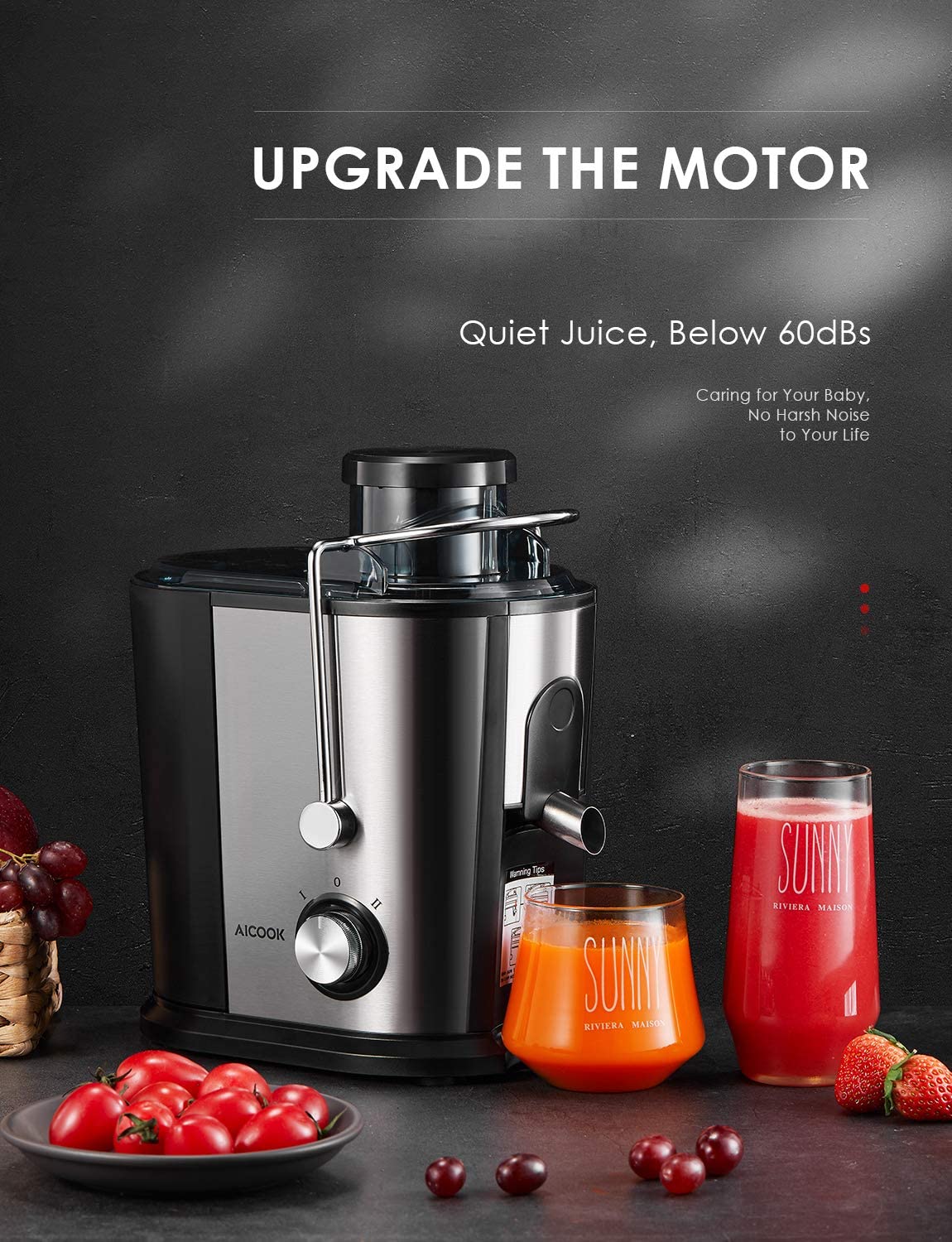 Aicook storcator fructe legume centrifugal 2 viteze