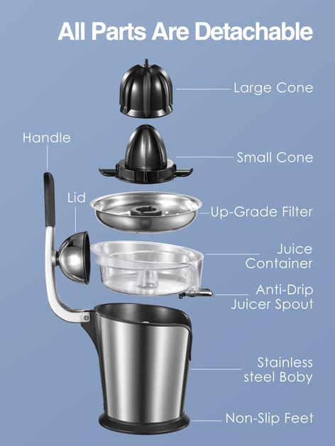 Aicok storcator citrice electric inox 160W 2 conuri