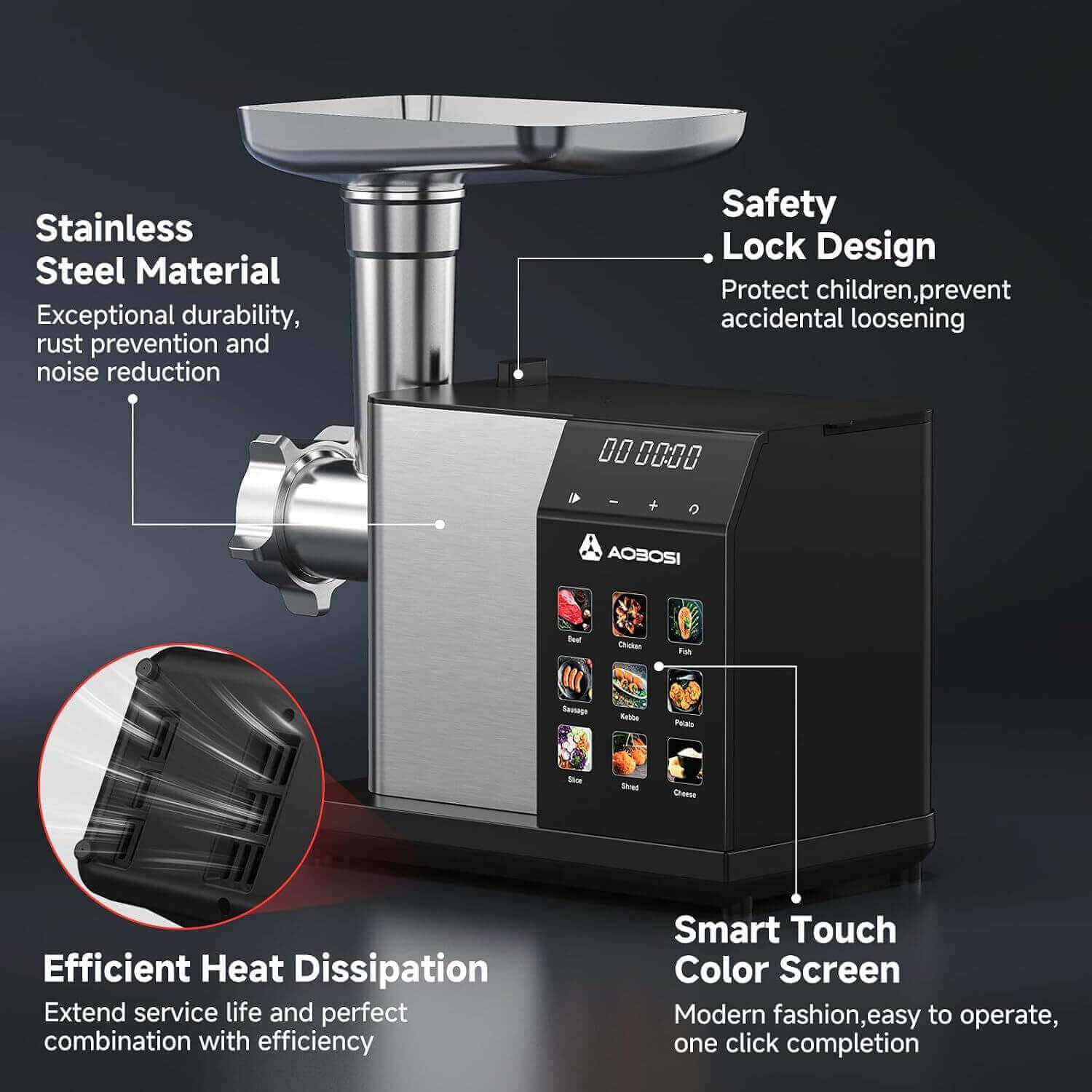 Aobosi masina tocat carne electrica 3000W touch