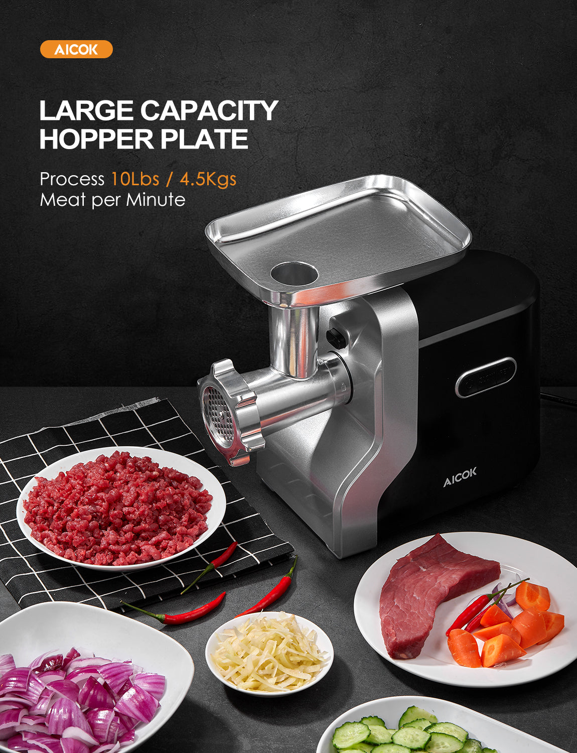Aicook 5 in 1 masina tocat carne electrica 2500W