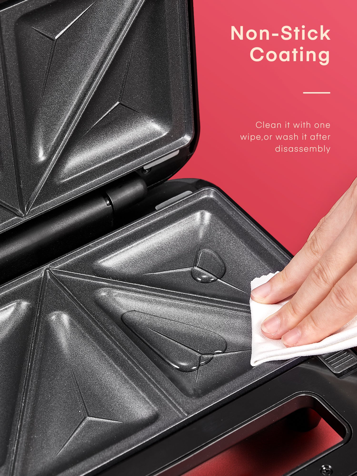 Aicook sandwich maker 3 în 1 cu 3 plăci detașabile