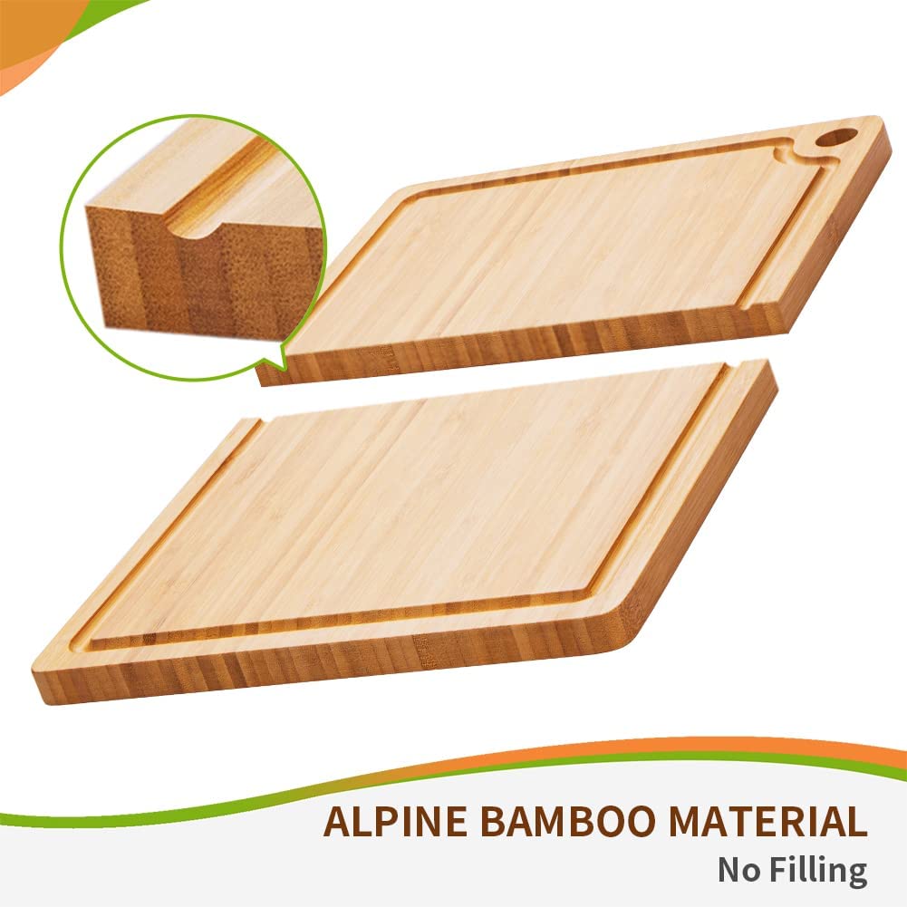 Kealive tocator bambus 38x25cm cu sant pentru suc