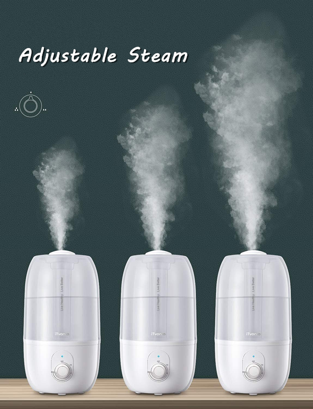 iTvanila umidificator aer cameră 2,7 L alb silențios