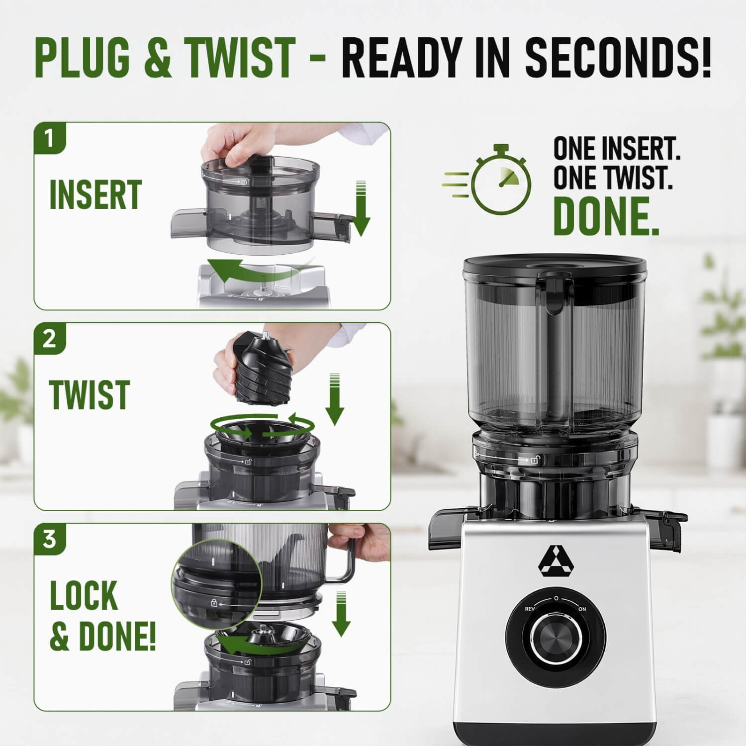 Aobosi storcator slow juicer presare la rece 6,6 inch
