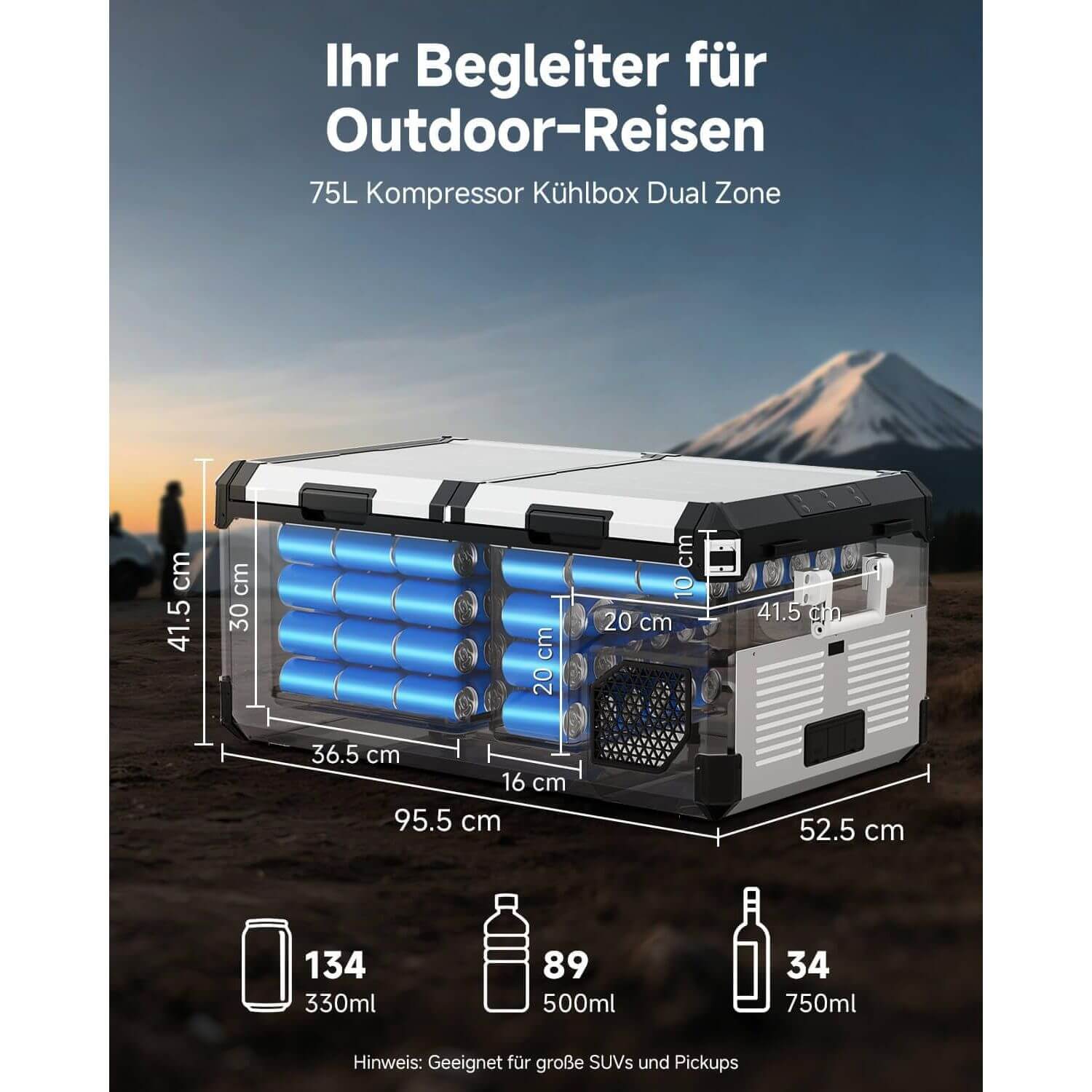 Aobosi lada frigorifica 75L dual zone inox -20C