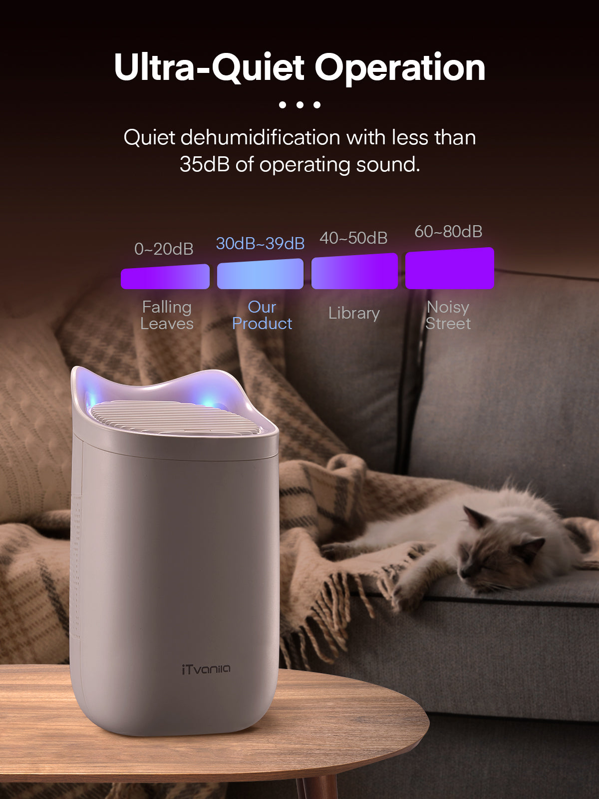 iTvanila Mini dezumidificator 600 ml silentios 23W
