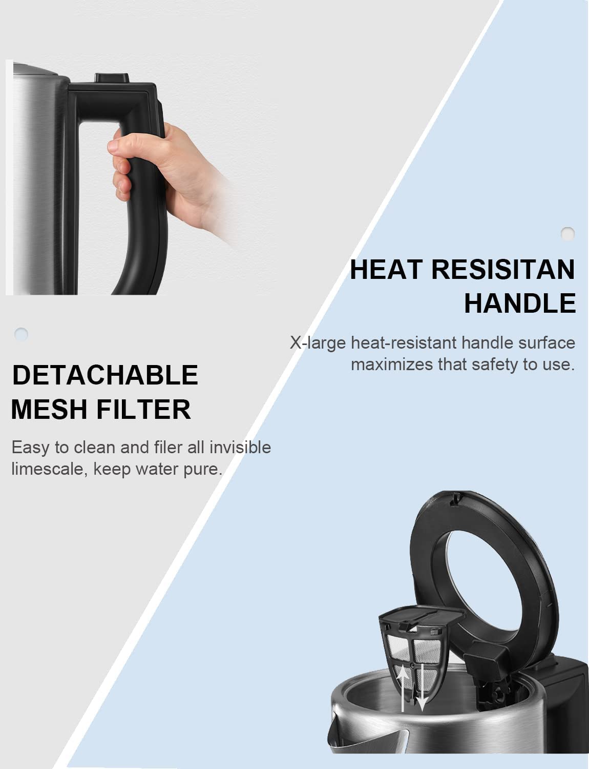 Aicook fierbator electric 1.7L temperatura LED