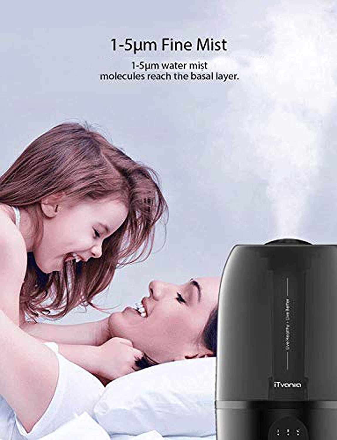 iTvanila umidificator aer 2,7L negru silentios
