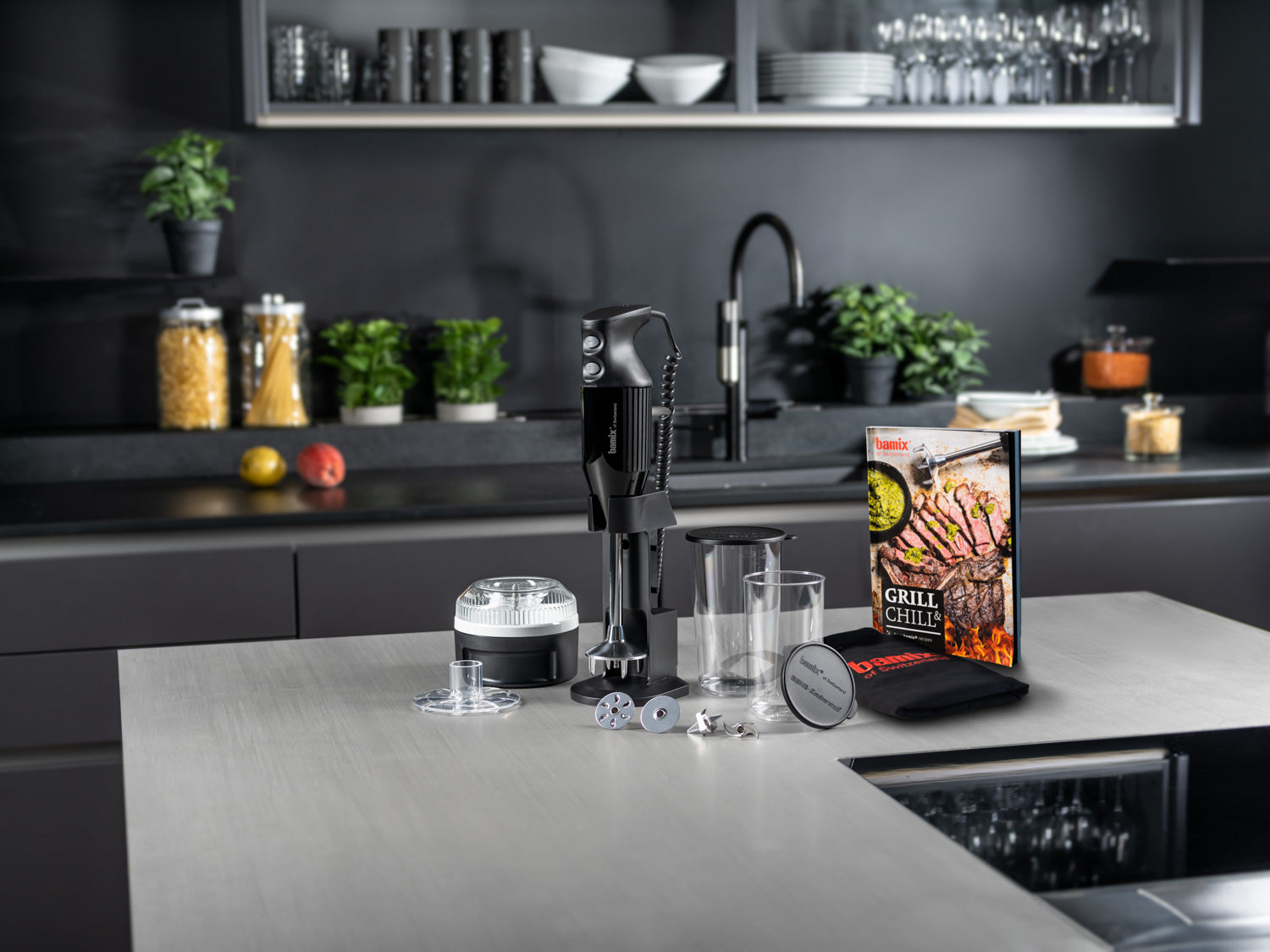 Bamix BBQ blender vertical 200W negru