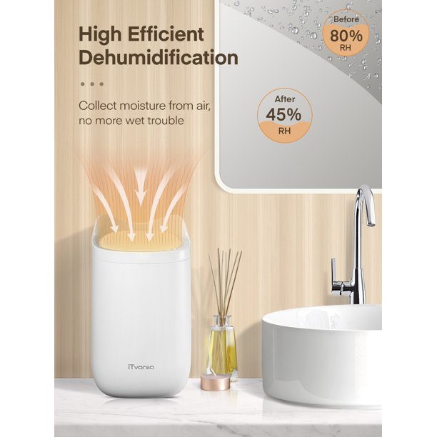 iTvanila Mini dezumidificator electric 600 ml alb