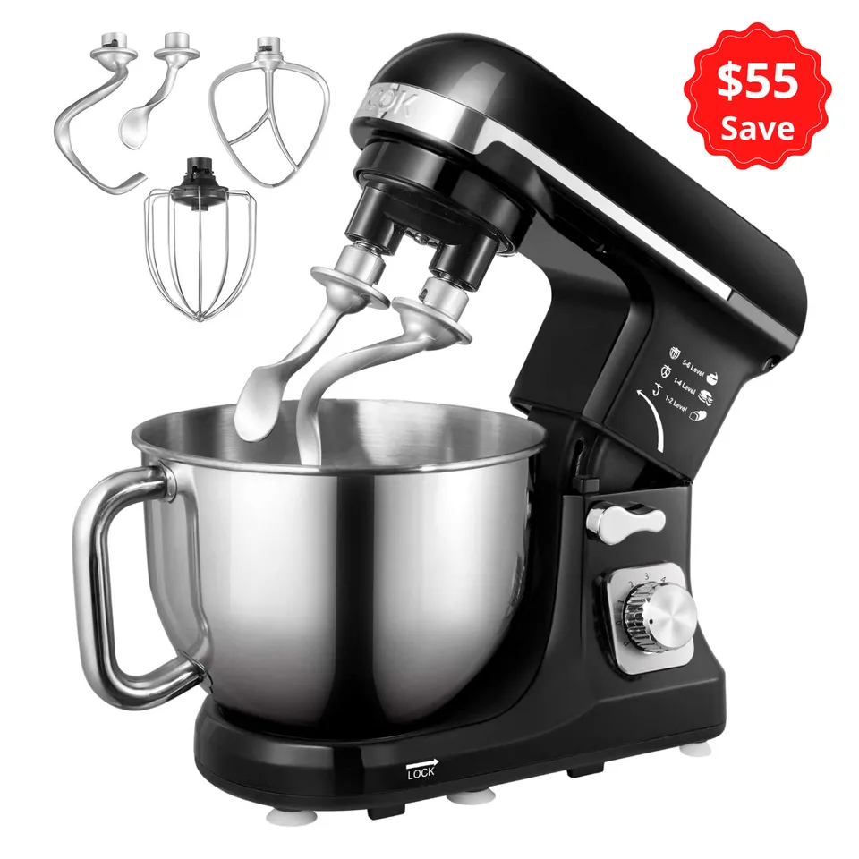 Aicok mixer planetar 5,5Qt negru 6 viteze 1000W