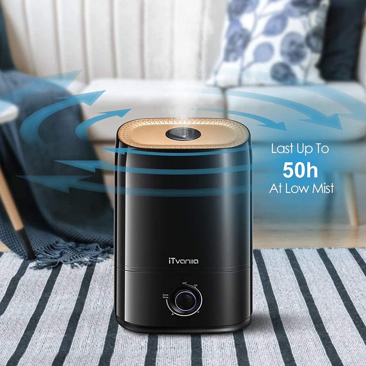ITvanila umidificator 5L negru ceata rece