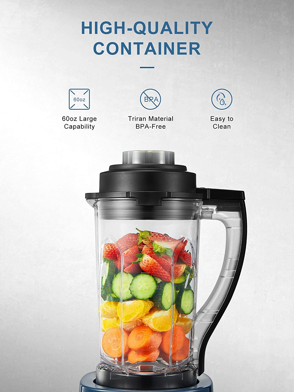 Aicook 1200W blender smoothie 9 viteze vas 1.7L touch albastru