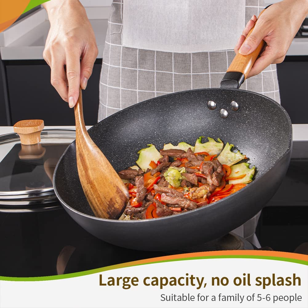 Aicook tigaie wok 30cm antiaderenta cu capac