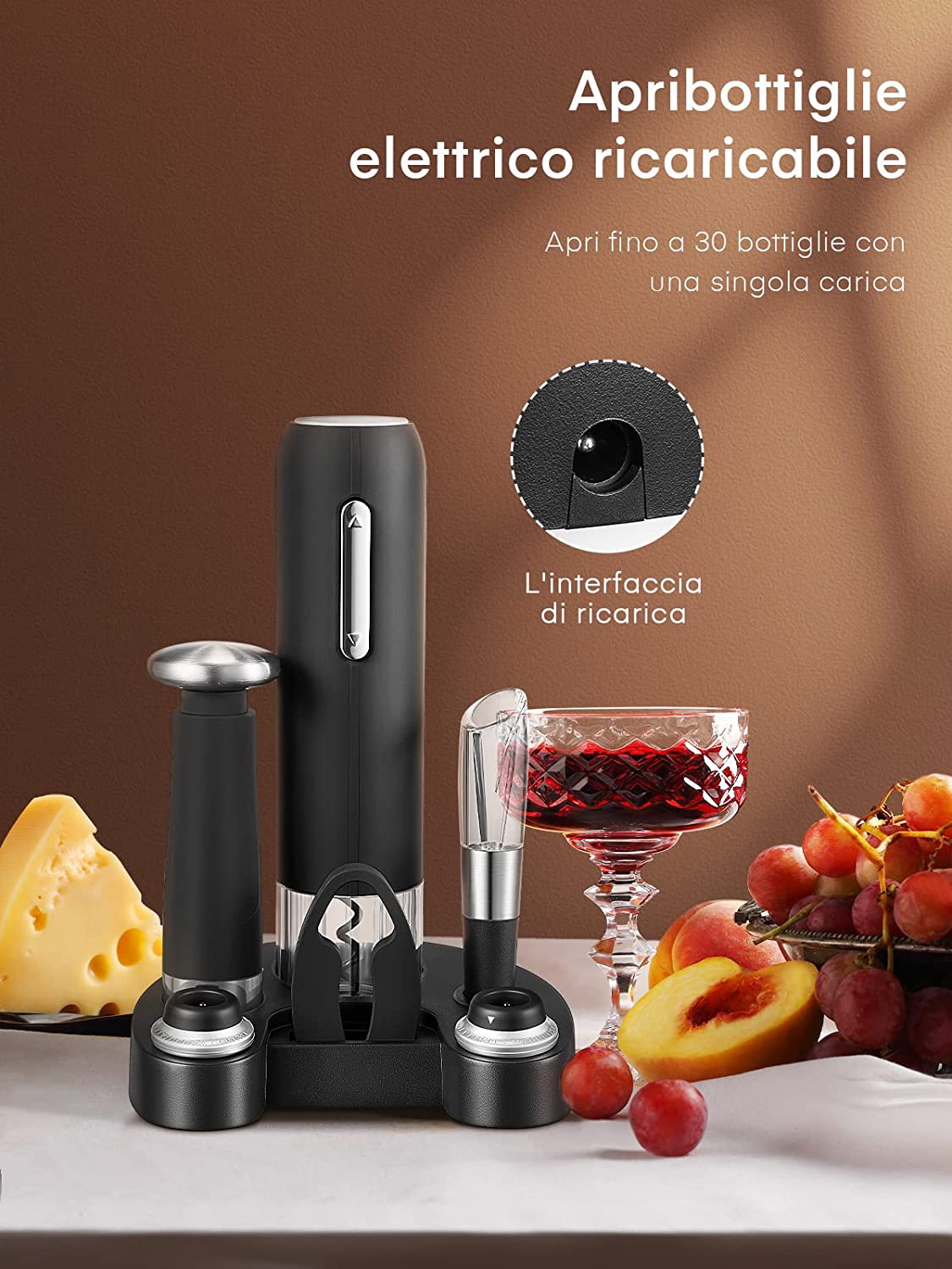 Aicook tirbuson electric 6 in 1 negru reincarcabil