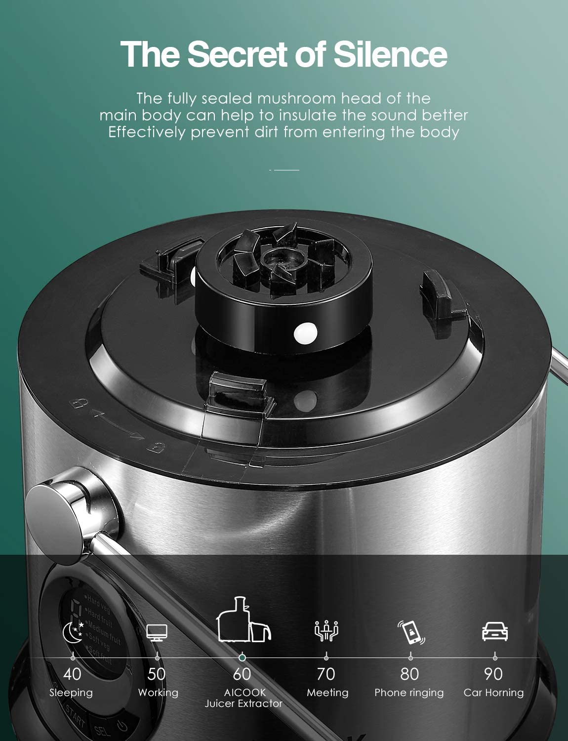 Aicook Touch storcator fructe centrifugal 800W 5 viteze