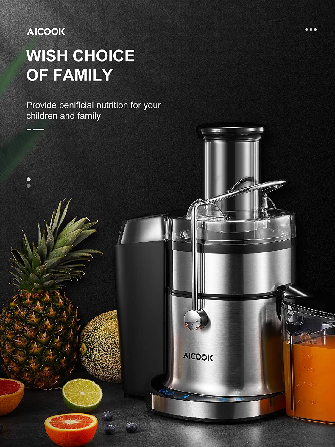 Aicook storcator fructe centrifugal 5 viteze 800W