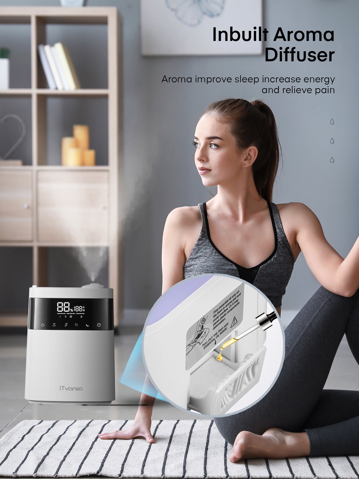 Aicook Umidificator 5.5L cald-rece top fill alb