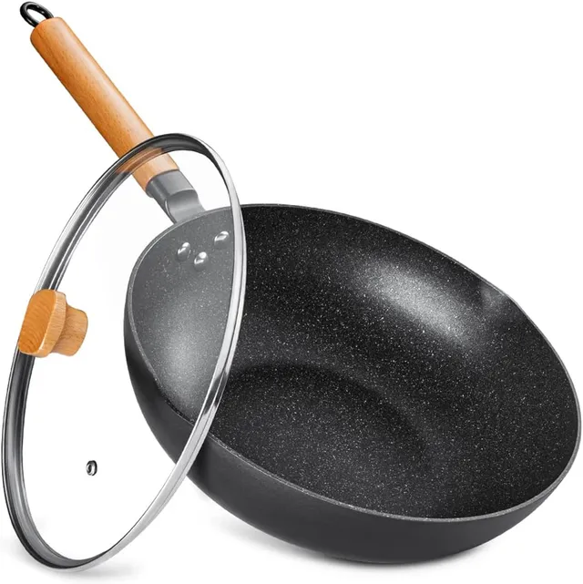 Aicook tigaie wok 30cm antiaderenta cu capac