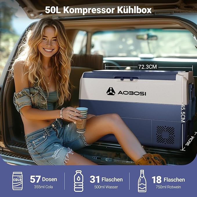 Aobosi frigider auto 50L cu compresor -20°C