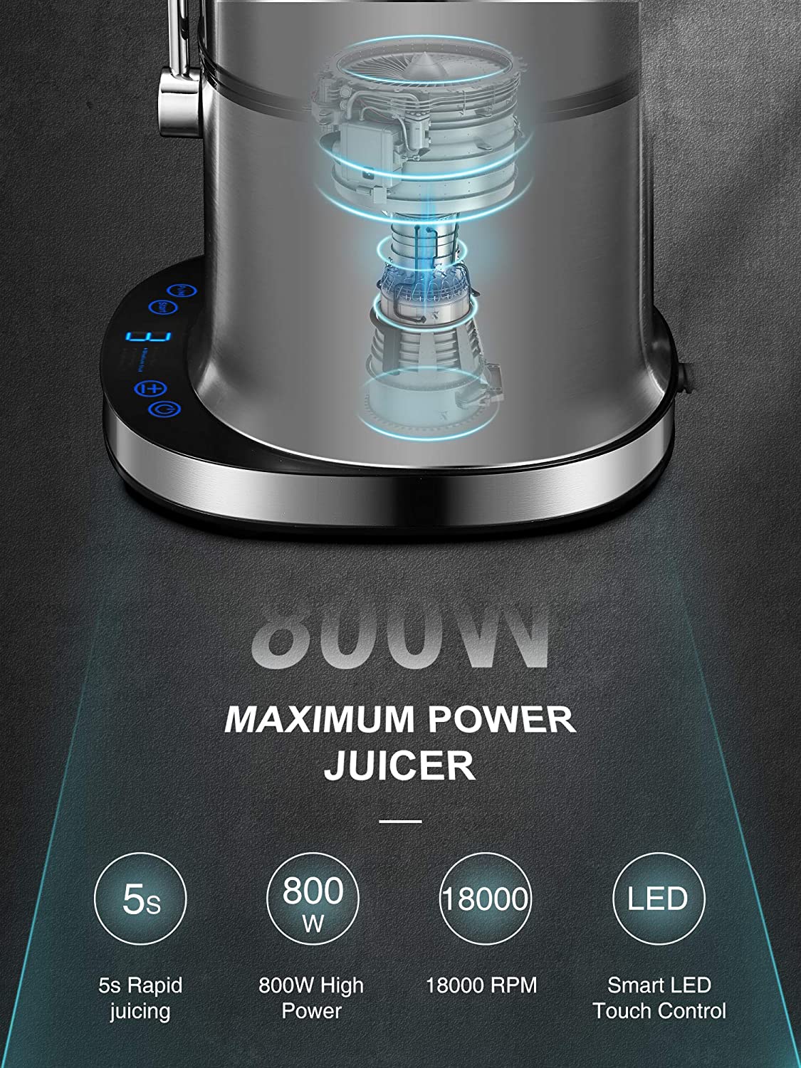 Aicook storcator fructe centrifugal 5 viteze 800W