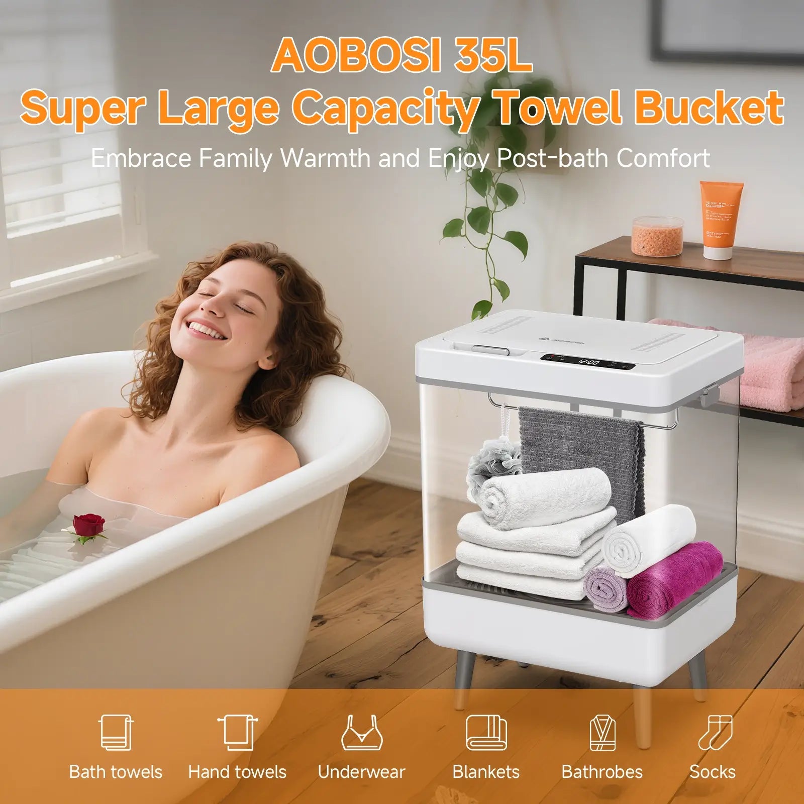 Aobosi incalzitor prosoape pliabil 35L negru 4in1