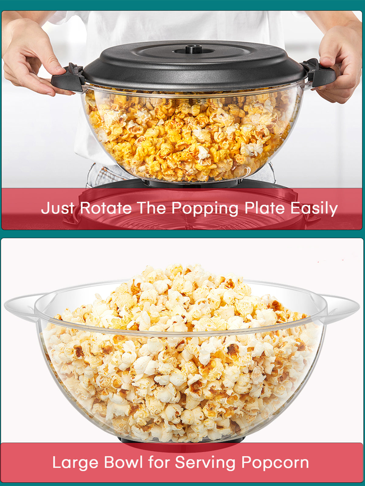 FOHER Mode906 aparat popcorn 6 QT 800W cu amestecare