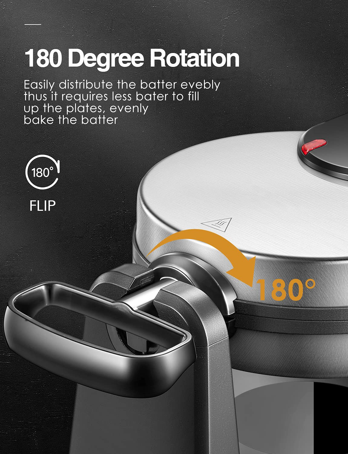 Aicook Classic aparat vafe belgiene rotativ inox 1200W