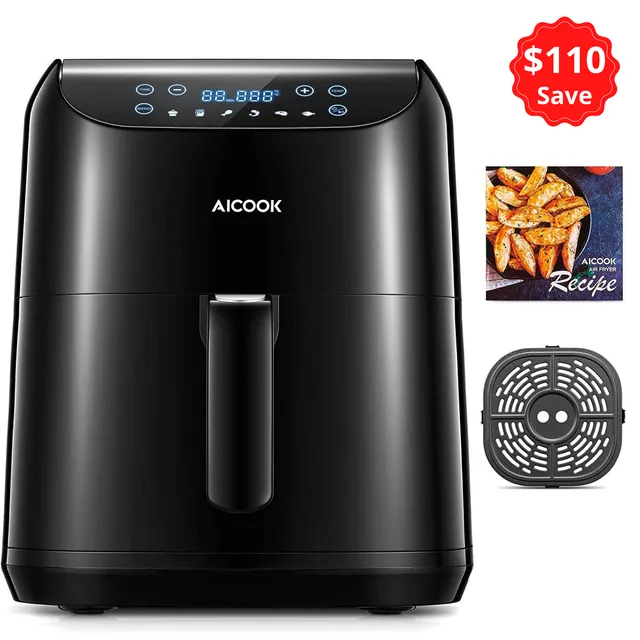 Aicook Friteuză cu Aer Cald 5,5L 6 Programe